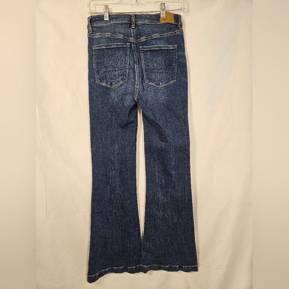American Eagle Super Hi-Rise Flare Jeans Women’s Size 4 Regular Stretch Denim - Picture 2 of 8